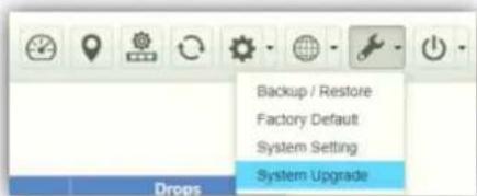Backup / Restore Factory Default System Setting System Upgrade Drops