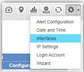 Alert Configuration Date and Time Interfaces IP Settings Login Account Wizard