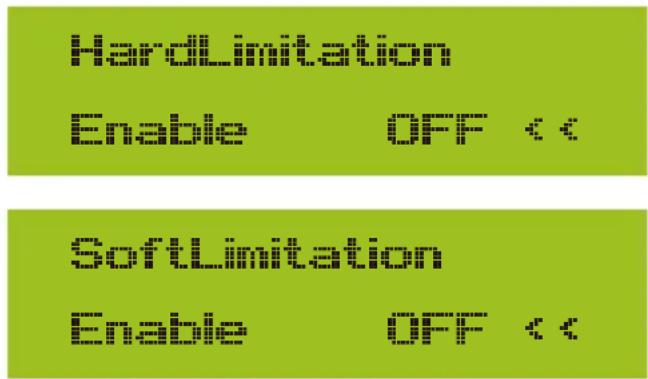 HardLimitation Enable OFF <& SoftLimitation Enable OFF <&
