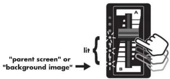 "parent screen" or "background image" lit A B