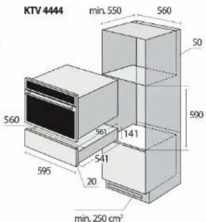 KTV 4444 min. 550 560 50 590 560 141 541 20 595 min. 250 cm²