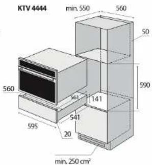 KTV 4444 min. 550 560 50 590 560 141 541 20 595 min. 250 cm²