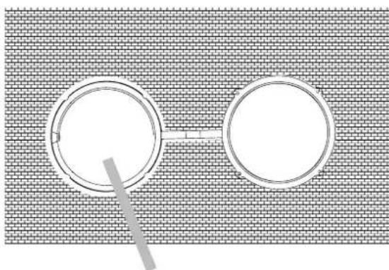 GORENJE KAM35 T - Vstavite stenski prilagoditveni priključek za odzračevalno cev v stenski nastavek/rozeto. - 1