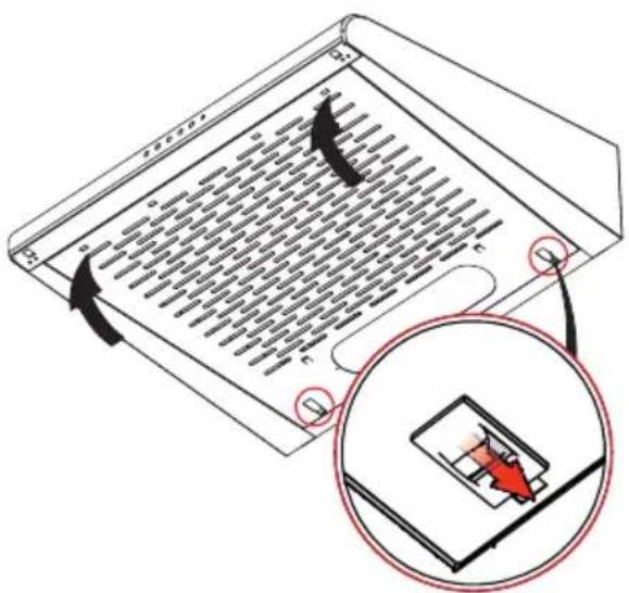 Diagram showing a device with arrows indicating directional flow and a magnified inset highlighting a component with red arrow.
