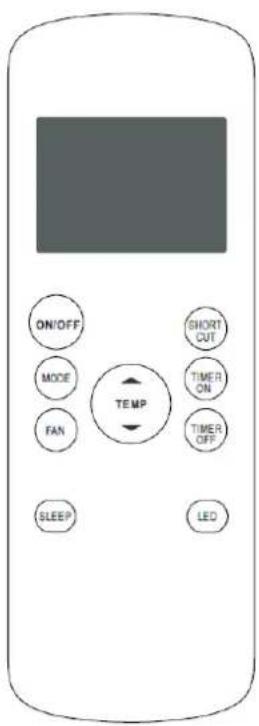 ON/OFF MODE FAN TEMP SHORT OUT TIMER ON TIMER OFF SLEEP LED