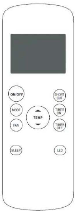 ON/OFF MODE FAN SLEEP TEMP SHORT OUT TIMER ON TIMER OFF LED