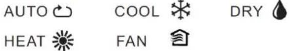 AUTO ↻ COOL ❖ DRY 🔍 HEAT ❖ FAN ≈