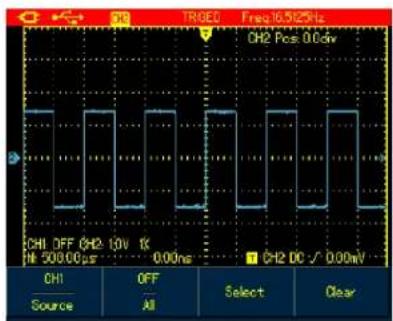 TR6G Freq16.5/2Hz CH2 Pos: 0.0dV CHI OFF CH2 10V 1K #500.00μF 0.00ns CH2 DC √ 0.00mV CHI Source OFF All Select Clear