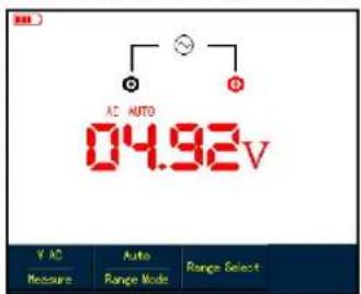 AC AUTO 04.92V V AC Measure Auto Range Mode Range Select