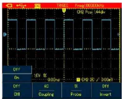 TRIGED Freq100000kHz CH2 Post 144A Off On 10V 1K 0.00ns CH2 DC √ D80kV Off AC DI Off CHI Coupling Probe Invert