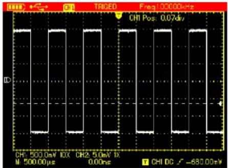 CHI: 500.0mV 10X CHI2 5.0mV 1X CHI Pos: 0.07div M: 500.00µs 0.00ns CHI DC √-630.00mV