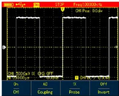 CHL 500.0V IX ON OFF CHL 500.0V On AC IX Off CHI Coupling Probe Invert