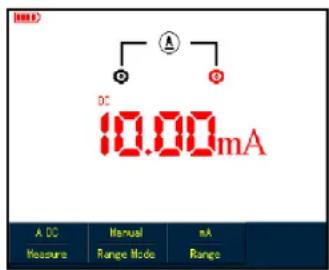 DC 10.00mA A DC Manual nA Measure Range Mode Range