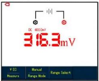 DC 4000mV 316.3mV V OD Measures Manual Range Mode Range Select