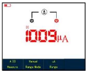 1009µA A 00 Measure Manual Range Mode uA Range