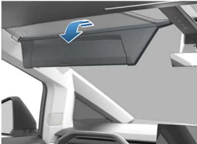 TESLA Cybertruck (2024) - Sun Visors and Vanity Mirrors - 1