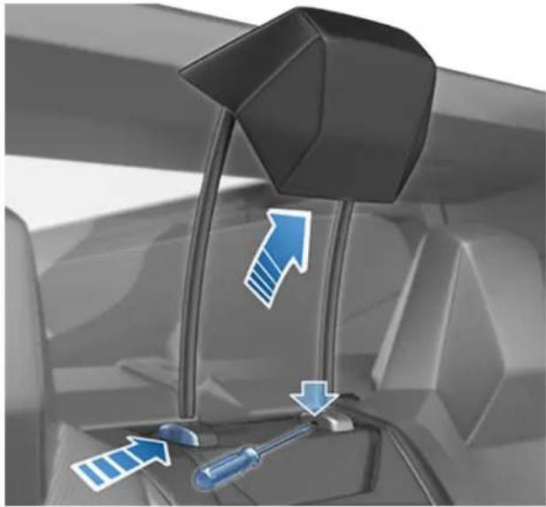 TESLA Cybertruck (2024) - Removing/Installing the Rear Center Head Support - 1