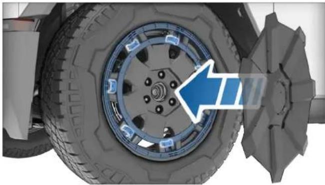 TESLA Cybertruck (2024) - Removing and Installing Wheel Covers - 4