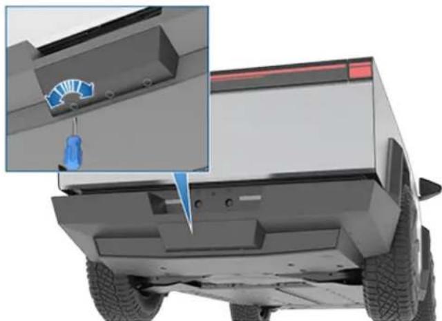 TESLA Cybertruck (2024) - Accessing the Trailer Hitch Assembly - 2