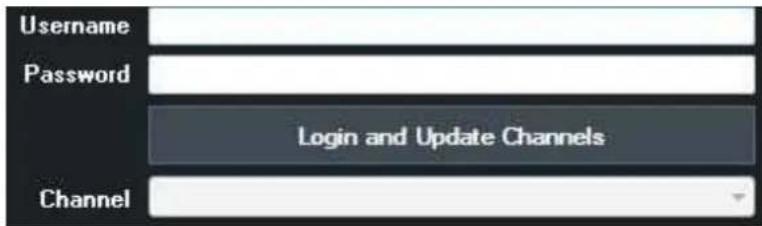 Username Password Login and Update Channels Channel