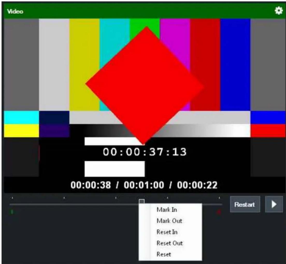 Video 00:00:37:13 00:00:38 / 00:01:00 / 00:00:22 Mark In Mark Out Reset In Reset Out Reset
