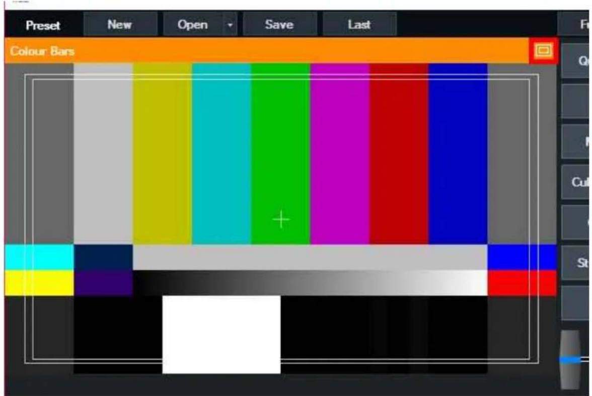 Preset New Open Save Last Colour Bars
