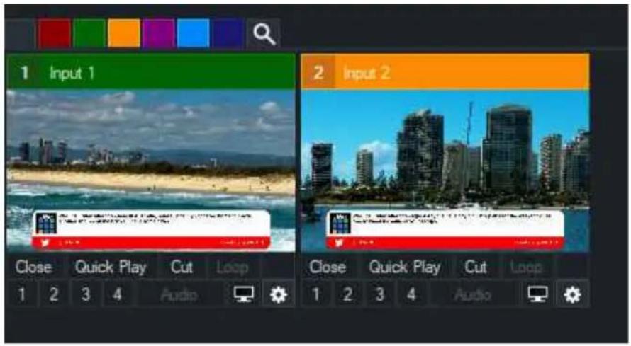 1 Input 1 2 Input 2 Close Quick Play Cut Loop 1 2 3 4 Audio Close Quick Play Cut Loop 1 2 3 4 Audio
