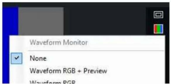 Waveform Monitor None Waveform RGB + Preview Waveform RGB