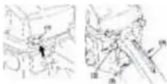 Technical diagram showing mechanical assembly with labeled parts and directional arrows