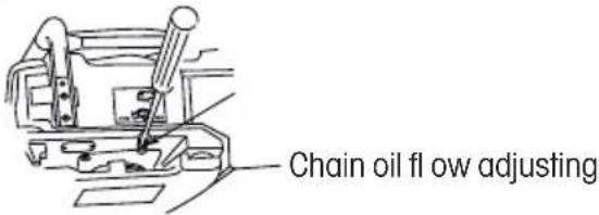 Chain oil flow adjusting
