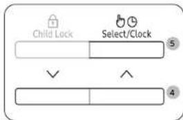 Child Lock Select/Clock 5 ✓ ^ 4