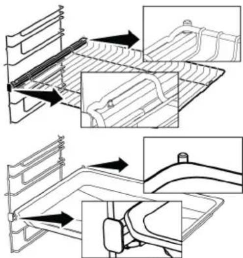 BEKO BBIMA17410BMPW - Proper placement of the wire grill and tray on the telescopic rails-On models with wire shelves and telescopic models - 1