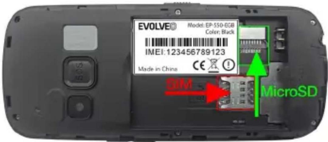 EVOLVE® Model: EP-550-EGB Color: Black IMEI:123456789123 Made in China CE SIM MicroSD
