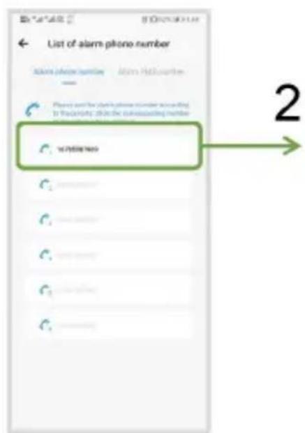 List of alarm phone number Alarm phone number Alarm Hall number Please use the alarm phone number according to the security code for the corresponding number confirm 2