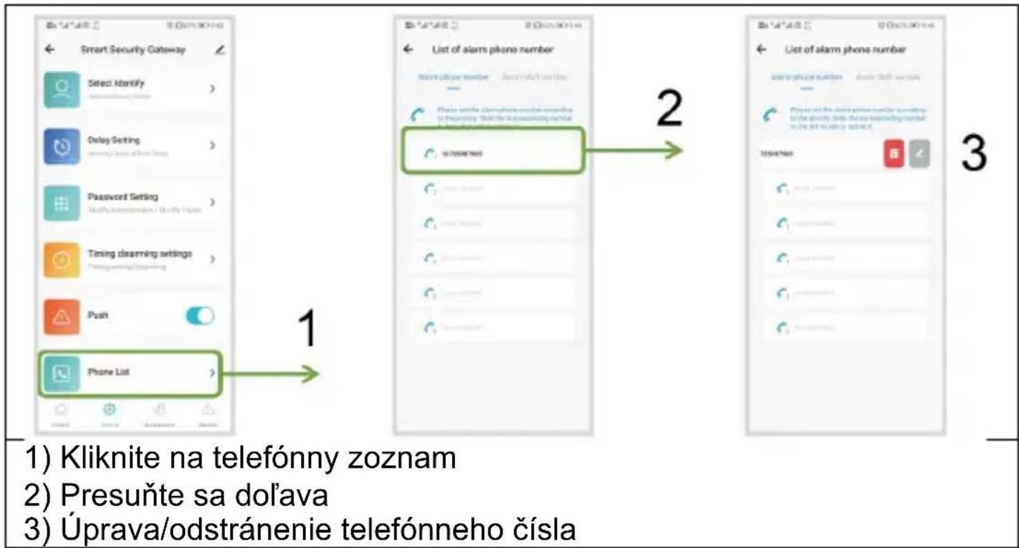 Evolveo Sonix Pro - Nastavenie čísla alarmu - 1