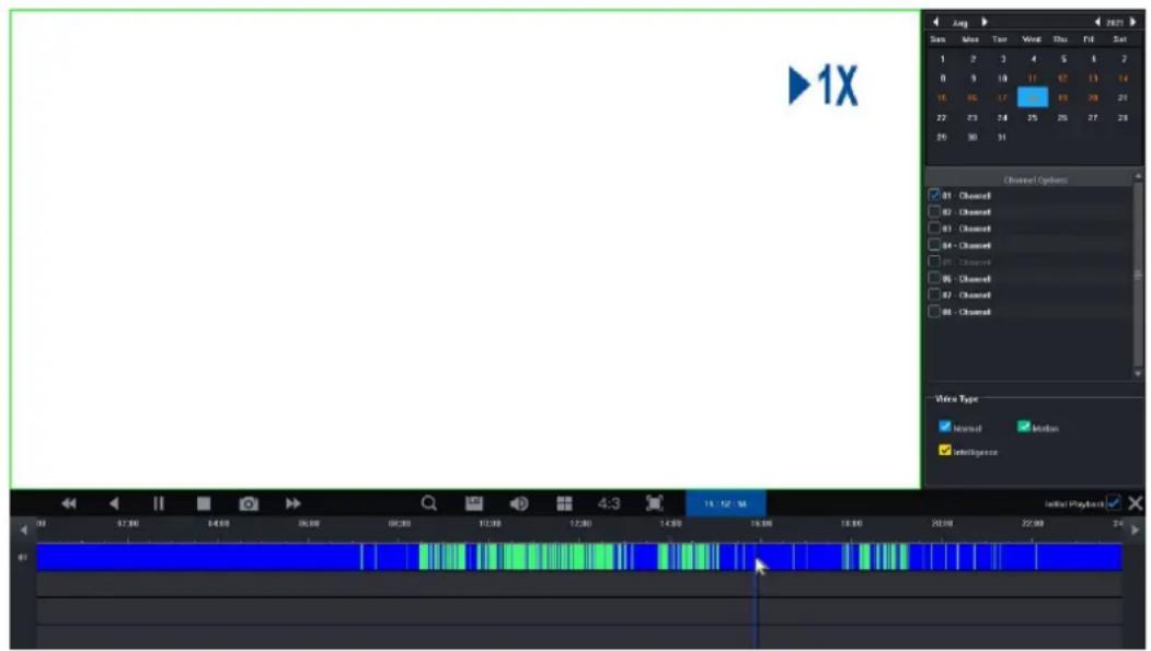 1X Channel Options Normal Motion Intelligence Initial Playback