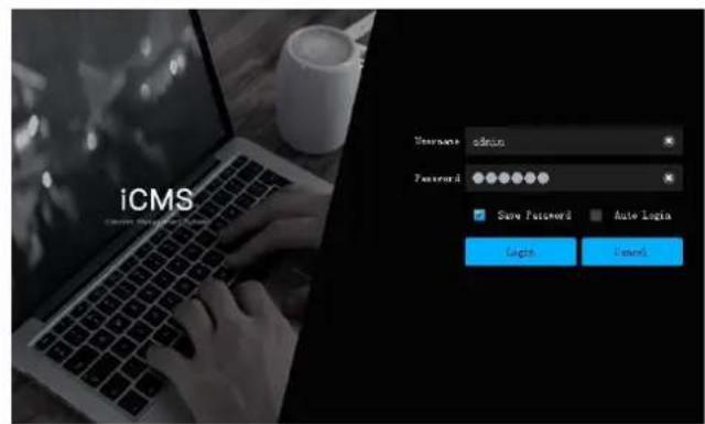 iCMS Login Password Save Password Auto Login Light Cancel