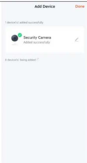 Add Device Done 1 device(s) added successfully Security Camera Added successfully 0 device(s) being added?