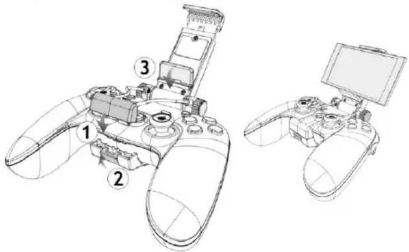 Technical diagram of a game controller with labeled parts including controller, controller, and controller panel