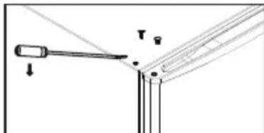 Diagram showing a mechanical or structural joint with labeled points and directional arrows, likely illustrating a turning or positioning process.