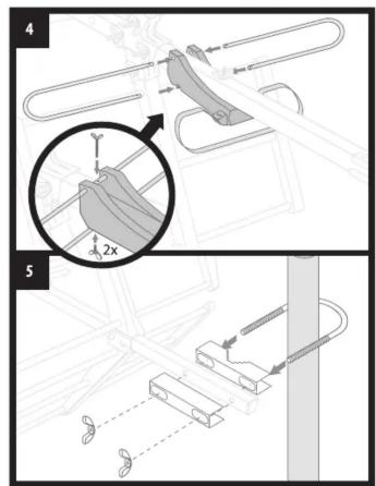Technical diagram showing mechanical assembly steps with magnified detail and dimension annotation