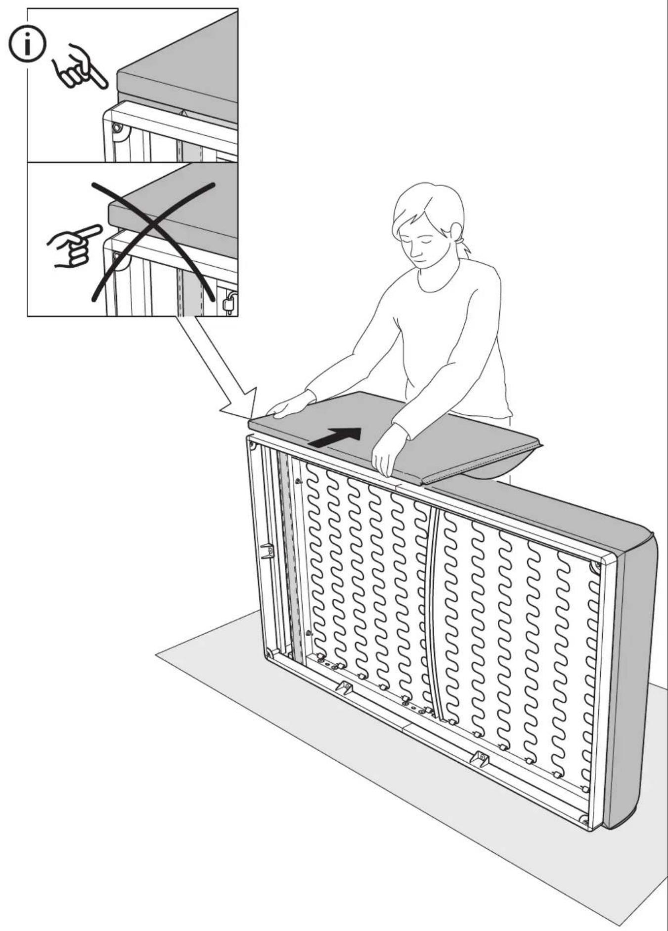 Diagram illustrating a person using a spring-loaded machine to adjust or adjust equipment, with instructional annotations in Chinese.