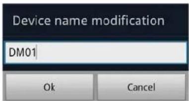 Device name modification DM01 Ok Cancel