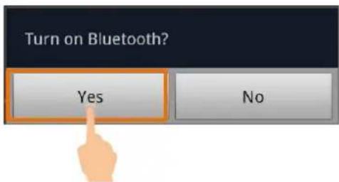 Turn on Bluetooth? Yes No