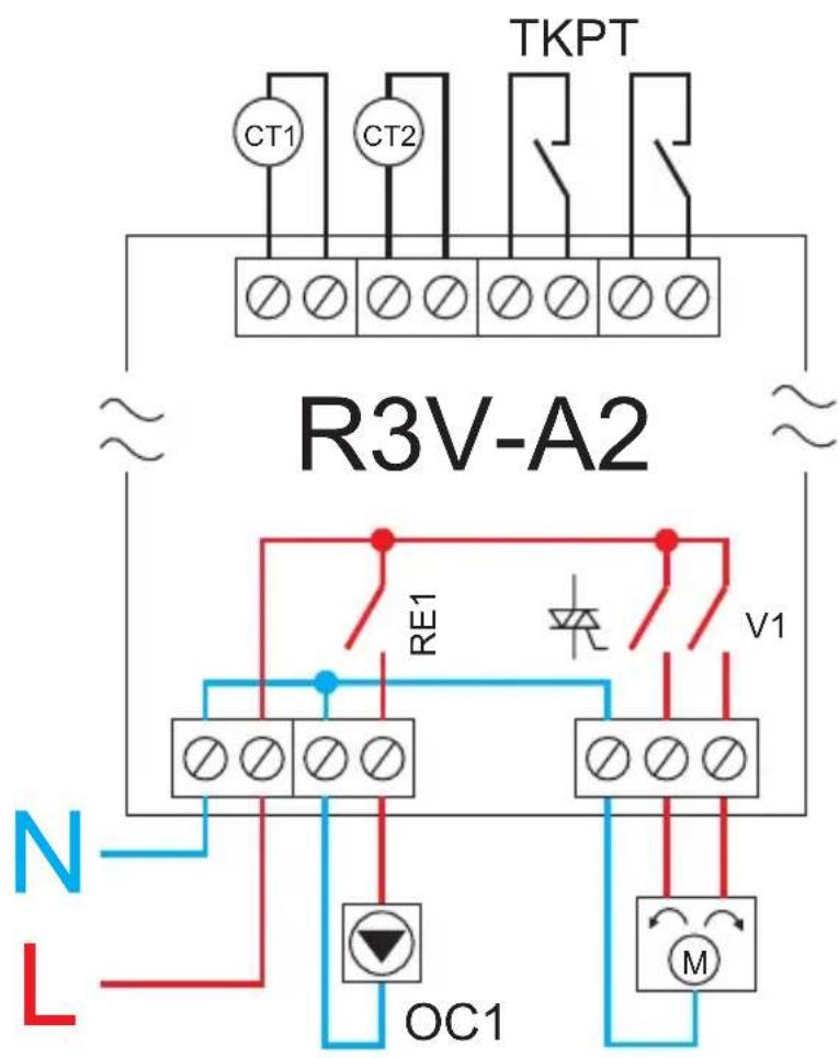 Elektrobock R3V-A2 - Zapojení svorek: - 1