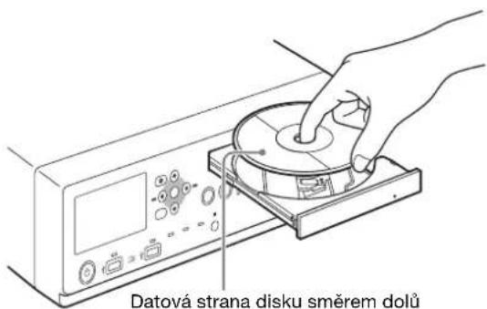 Datová strana disku směrem dolů