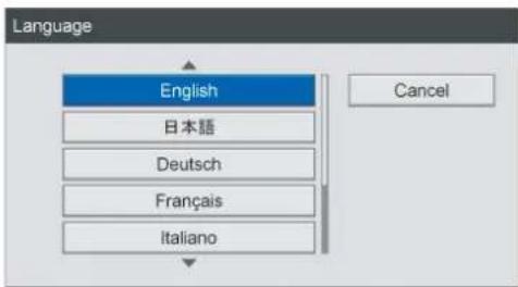 Language English 日本語 Deutsch Français Italiano Cancel