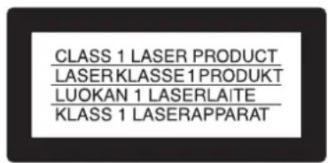 CLASS 1 LASER PRODUCT LASERKLASSE 1 PRODUKT LUOKAN 1 LASERLAITE KLASS 1 LASERAPPARAT