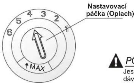 Nastavovací páčka (Oplach) MAX PO Jes dáv