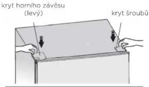kryt horního závěsu (levý) kryt šroubů